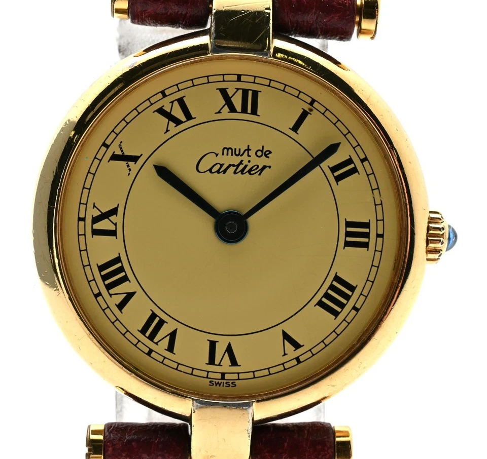 Vintage [Exc+5] Cartier 925 Must de Cartier Vendome 18K Gold 590004 Womens watch - Image 1 of 4