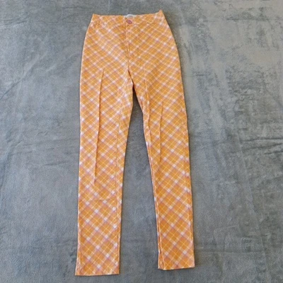 Urban Outfitters Ankle Pants Womens Size 0 Orange Purple Plaid Skinny 22x26 - Image 1 of 4