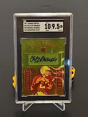 Cliff branch autograph card authenticated.Open raiders graded 10/9.5 - Image 1 of 4
