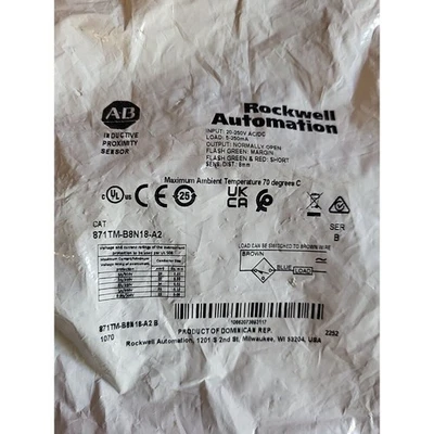 NEW 871TM-B8N18-A2 Proximity Sensor 8mm Distance 871TMB8N18A2 US Free Tax - Image 1 of 4