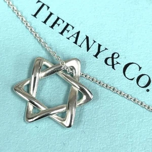 Tiffany Star of David Pendant Necklace Elsa Peretti Sterling Silver 925 - Picture 1 of 6