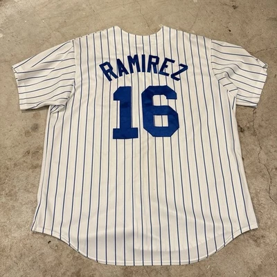 VTG Aramis Ramirez #16 Chicago Cubs MAJESTIC SEWN Pinstriped Jersey SZ XL/2XL - Image 1 of 4