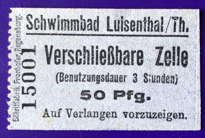 Schwimmbad Luisenthal Thüringen Entrittskarte Ticket Billett von 1943 - Bild 1 von 2