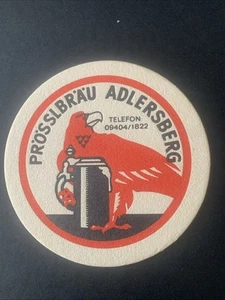 Alfombra de cerveza alemana vintage posavasos de cartón Prosslbrau Adlersberg - Imagen 1 de 3
