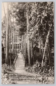 RPPC Path to Douglas Lodge Itasca State Park Minnesota MN c1920-1940 Postcard - Picture 1 of 2
