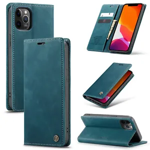 For iPhone 14 13 12 11 Pro Max X XS 8 7 Plus Leather Case Wallet Card Flip Cover - Picture 1 of 17