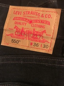 Vintage Made In USA Levi 550 Black 36x30 Jeans 1990s - Picture 1 of 7