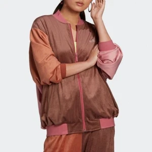 adidas Originals Womens Velour Blouson Jacket - Brown/Pink / 8 - Picture 1 of 3