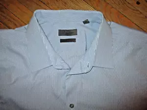 ck CALVIN KLEIN KLEID SHIRT Langarm Nadelstreifen Knopf schmal groß 18,5 36/37 - Bild 1 von 4