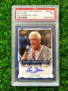 Ric Flair Auto 2014 Leaf Pop Century Blue #4/10 Autograph Card PSA 7 NM WWE HOF