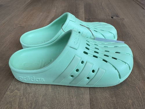 Adidas Adilette Zoccoli Uomo 8 Donna 9 IF0793 Sandali Slip On Verde Chiaro Nuovi con etichette