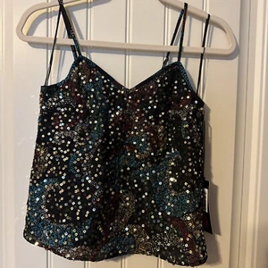 Rock and Roll Denim Women's Sequins Printed Tank XS - BW20T02698 - Picture 1 of 8
