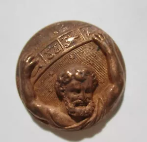 Raro medaglione Atlante anni 40, vintage vecchio stock timbro ottone, componente gioielli - Foto 1 di 7