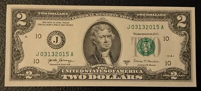 March 13th 2015 Birthday Anniversary Bill $2 US Dollars FRN. **L@@K** 03-13-2015 - Image 1 of 2