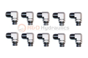 10 Pack #6 JIC x ORB 90 Hydraulic Adapter Fitting 6801-6-6 - Picture 1 of 2