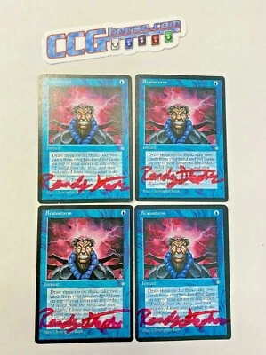 Brainstorm x4 4x Ice Age Signed by Randy Stephen Miscut Off Center **CCGHouse** - Image 1 of 2