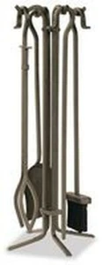 5 Stück Bronze Kaminset mit krummen Griffen - 27" Höhe - Bild 1 von 1