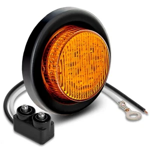 2 Inch Round Amber LED Trailer Side Marker Light with Grommet for Truck DOT - Picture 1 of 8