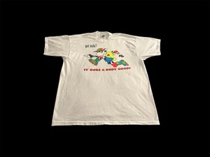 Vintage 90s Got Milk It Does A Body Good Promo Dairy Cow Graphic T Shirt XL - Picture 1 of 4