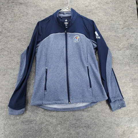 KU Jayhawks Jacket Womens Medium Golf Full Zip Blue Cover