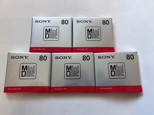 Sony MDW80T MD 80 Minutos Grabable NUEVO MiniDisco en Blanco 5 Piezas Set de Japón - Imagen 1 de 5