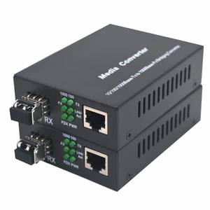 1.25G BiDi Gigabit Ethernet MultiMode LC Fiber Media Converter RJ45 to SFP 2Pack - Picture 1 of 13