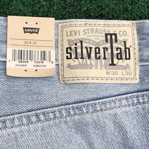 Levis Jeans Silvertab Jeans Men 30x30 Blue Distressed Baggy Skater Straight NEW - Picture 1 of 21
