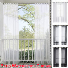 Outdoor Waterproof Voile Curtains Pergola Patio Garden Eyelets Tulle Net Curtain