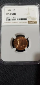 1971 LINCOLN CENT PENNY NGC MS65 RD - Picture 1 of 2