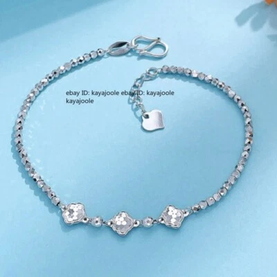 Pure Platinum 950 Shiny Star Bling Chain Women Bracelet 6.3+0.7inch 4.2-4.4g - Image 1 of 4
