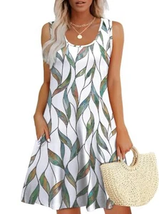 Vestidos de verano para mujer sin mangas con bolsillos ropa de playa XL - Imagen 1 de 4
