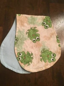 Handmade Burp Cloth Large Smiling Frog - Picture 1 of 1