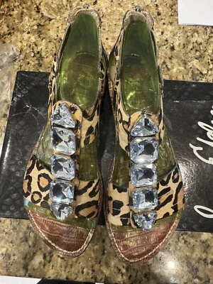 Sam Edelman Korina Beige Cheetah Print Sandal Shoes Size US 6 M - Image 1 of 4