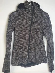 Women's Bench Sweatshirt Hoodie Asymmetrical Zip Up With Pockets Black Gray Sm - Picture 1 of 14