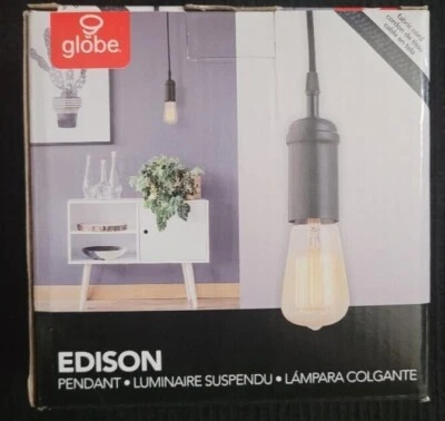 2X Mini Colgante Globo Eléctrico 1 Luz Vintage Edison Negro Mate **Nuevo  Foto 1 de 4