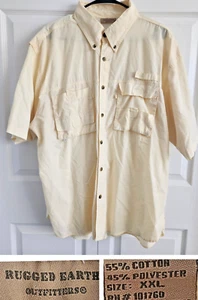 Rugged Earth Outfitters Men 2XL Vented Fishing shirt button Down Yellow Pockets - Picture 1 of 19