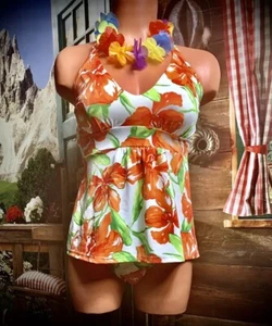 Goddess Tropical Venus Bold Tankini Plunge Halter Sexy Swimsuit Bikini Set 8 M - Picture 1 of 11
