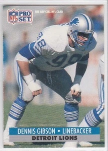 Tarjeta coleccionable de fútbol americano M) 1991 NFL Pro Set - Dennis Gibson #498 - Imagen 1 de 2