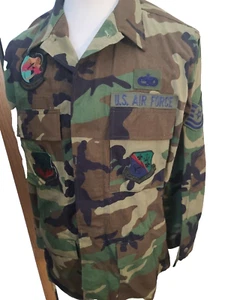 US Air Force Woodland Camouflage Shirt Jacke Gr. Medium lang 104 Fighter Wing - Bild 1 von 6