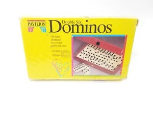 Pavilion Double Six Dominos, 28 Shiny Dominos in Vinyl Case, New, Factory Sealed - Picture 1 of 3