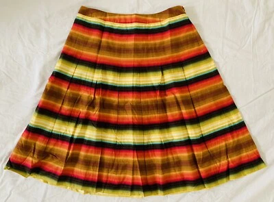 Falda plisada a rayas colorida talla 8 Talbots nueva sin etiquetas Foto 1 de 3