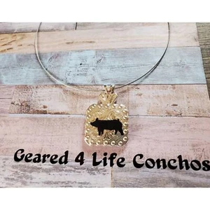 Pig show Concho necklace, western accessories, western concho style necklace - Picture 1 of 3