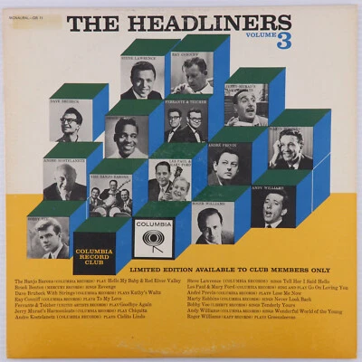 Various – The Headliners, Volume 3 - 1962 Mono LP Columbia Club Limited GB-11 - Image 1 of 4