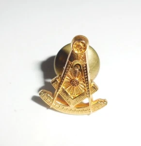 SPILLA MASSONICA VINTAGE ORO 1/10 10K SPILLA DA BAVERO DESIGN MURATORE SENZA PREZZO DI RISERVA - Foto 1 di 5