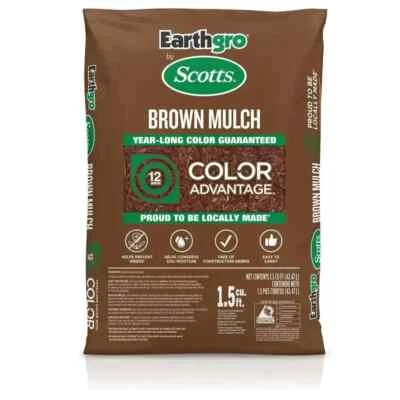 1,5 Cu. Mantillo en bolsas triturado de madera marrón de pies Foto 1 de 4