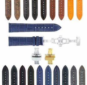 17-18MM-19MM-20MM-21MM-22MM-23MM-24MM LEATHER BAND STRAP DEPLOY CLASP FOR TUDOR - Picture 1 of 108