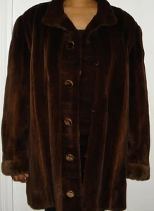 Revillon Brown Sheared Mink  Fur Jacket Size 6-8 Excellent Cond FREE SHIPPING. - Picture 1 of 7