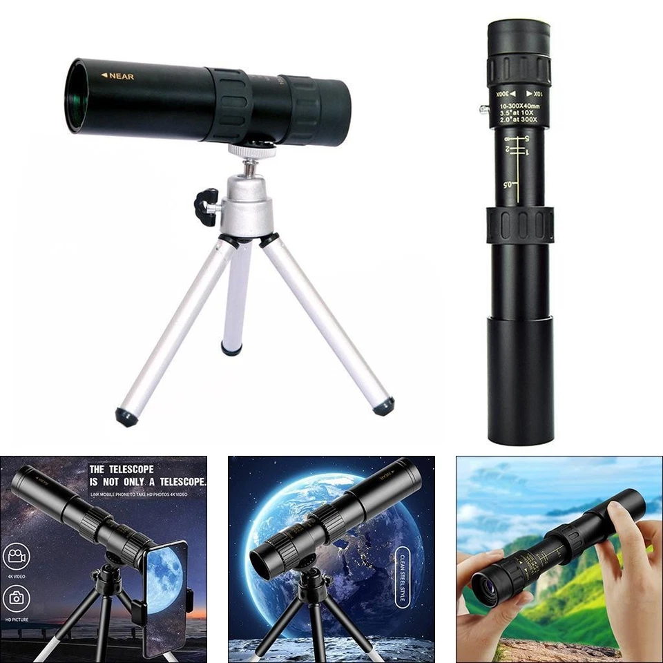 30x25mm Monocular Telescope with Smartphone Adapter Tripod, Waterproof Fogproof - Image 1 of 1