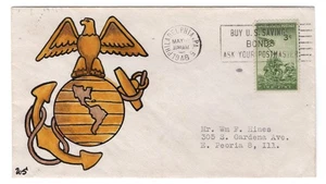 #929 on WWII Patriotic Philadelphia Stawuszewski Hand-Painted U.S. Marine Corps - Bild 1 von 2