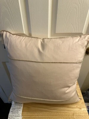 Ralph Lauren ESTELLA Pink Whipstitch Throw Pillow Linen Blend 20x20 - Image 1 of 4